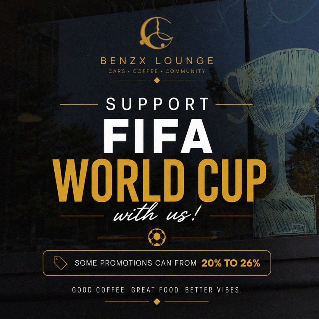 Support World Cup with BenzX Lounge promo graphic